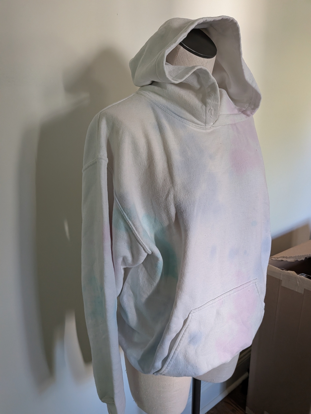 Pastel Tie-Dye Hoodie - Soft White Base